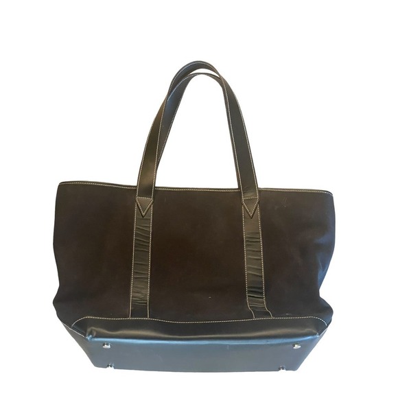 Stefano Serapian Milano 04 Two-Handle Black Canvas and Leather Tote - Picture 12 of 12